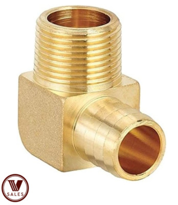 BRAND NEW! 3/8'' Hose Barb x 1/4 Male NPT Brass 90 Degree Elbow 6HBB-4MPT-90