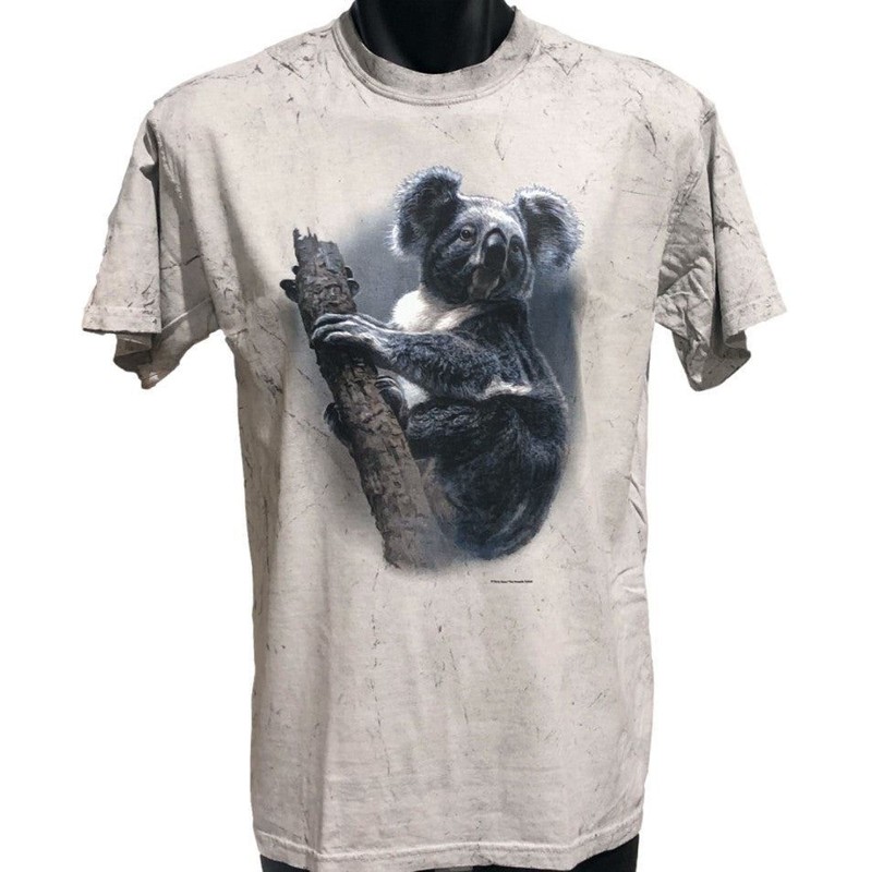 Australian Native Grey Koala Colour Blast T-Shirt (Smoke Colour, Tie