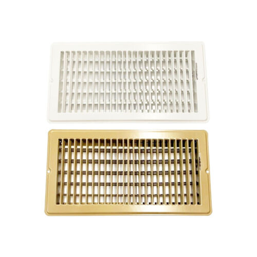 6" x 12" White / Brown Metal Floor Register A/C Heat Damper 1-10 Pack Available