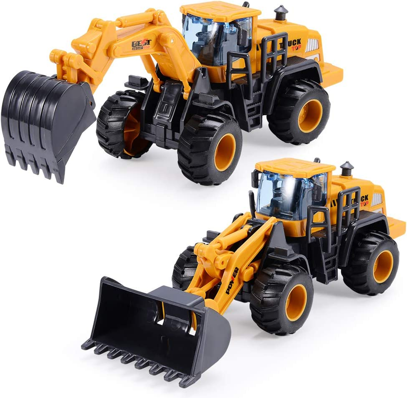 Construction Toys For 3Year Old Boys 2Pack with Excavator Toy Bulldozer For Kids