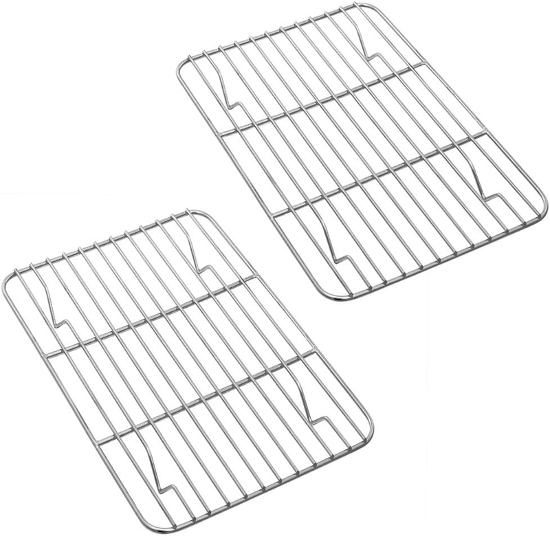 2 Pack Stainless Steel Wire Cooling Rack for Baking Cooking Toaster Oven, 8X6