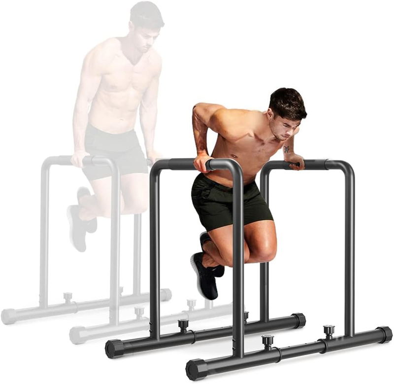 1100lbs Adjustable Dip Bar Heavy Duty Steel Dip Station, Home Dip Stand with Two