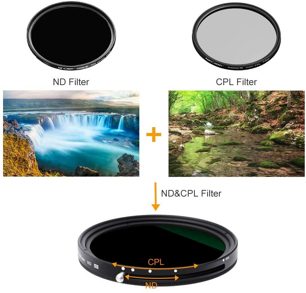 K&F concepto variable 82mm Filtro ND   Polarizador Circular CPL Filtro ...