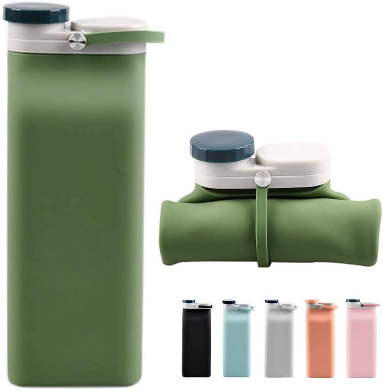 Collapsible Water Bottle BPA Free - Foldable Water Bottle for Travel Sports Bott