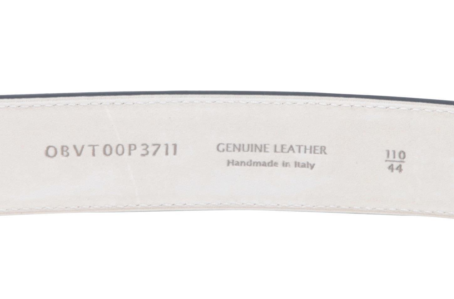 Pre-owned Brioni Men's Leather Belt Buckle Size 110 Cm 44" Brown Handmade In Italy