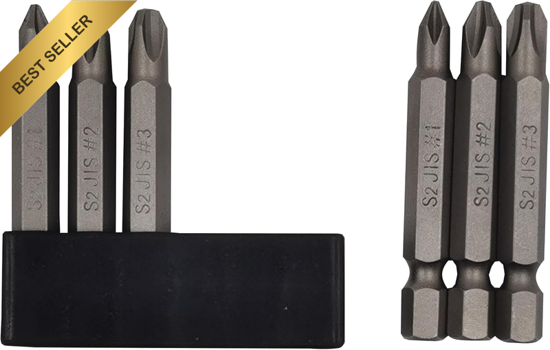 6Pcs 2" JIS Screwdriver Bit Set(Jis #1X2#2X2#3X2) with Magnetic Tip