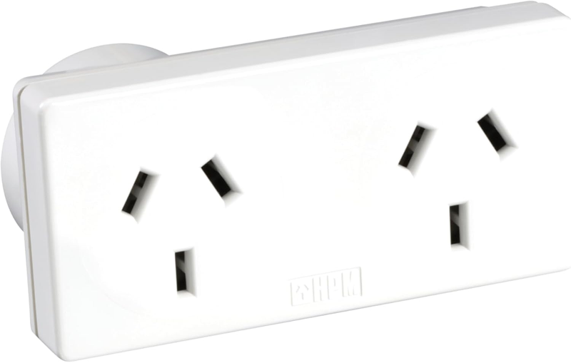 Outlet Double Adaptor Right Angle 2 Outlets 240V/10A AU Type