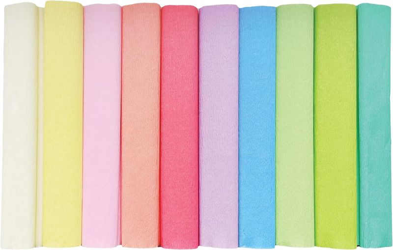 Interdruk Crepe Paper Rolls - 25 X 200 Cm - 10X Pastel Colours