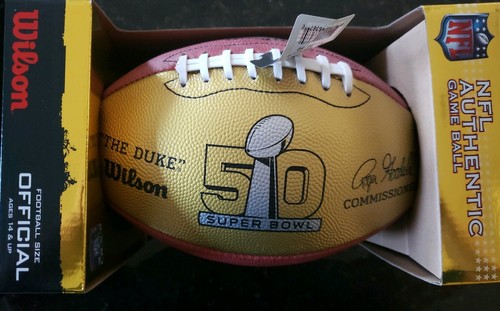 NFL 第55回スーパーボウル 記念ボール Willson DUKE ウィルソン Rare Super Bowl 50 Limited Edition Commerative Gold Football