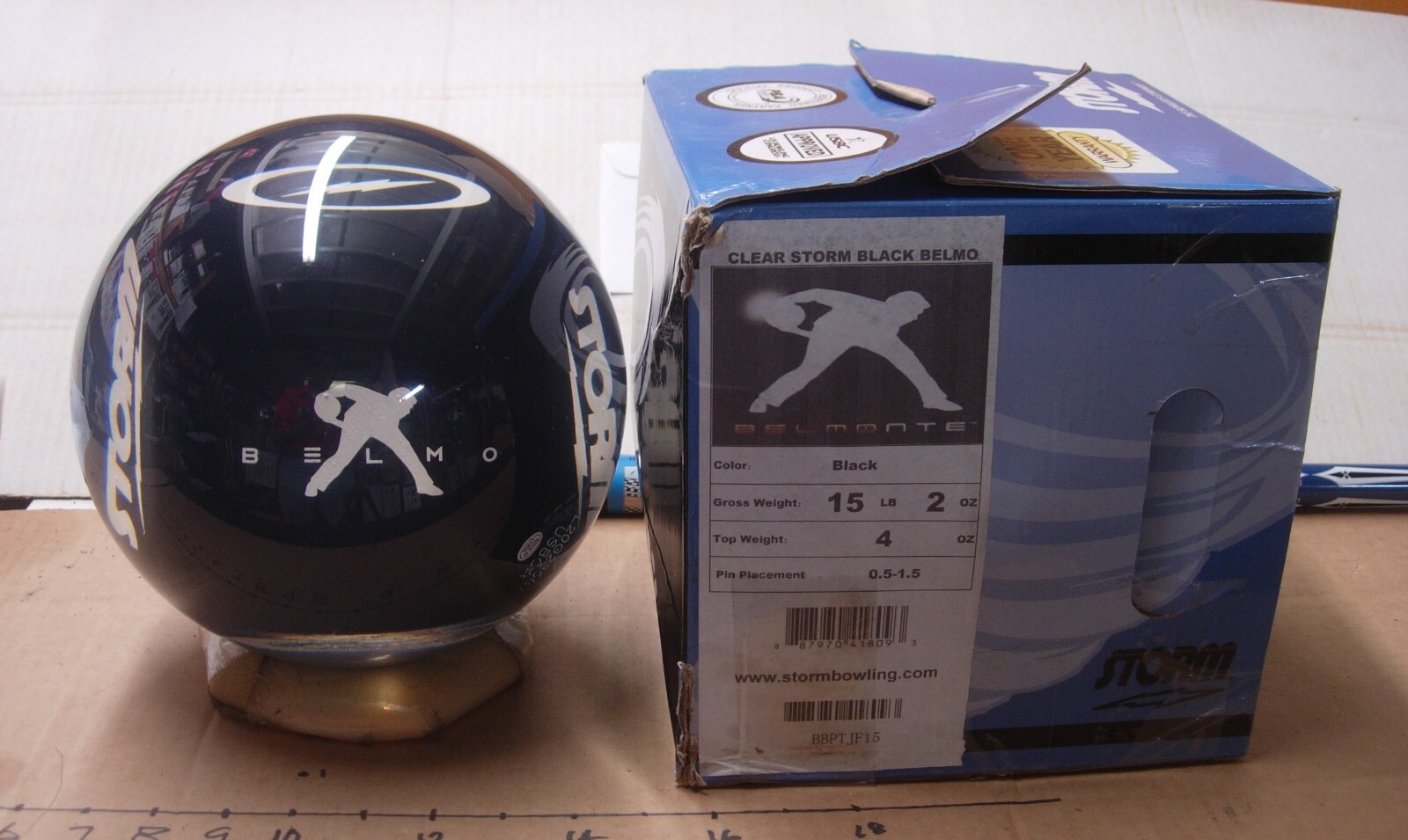 g4 15 Pounds NIB Storm CLEAR STORM BLACK BELMO Bowling Ball