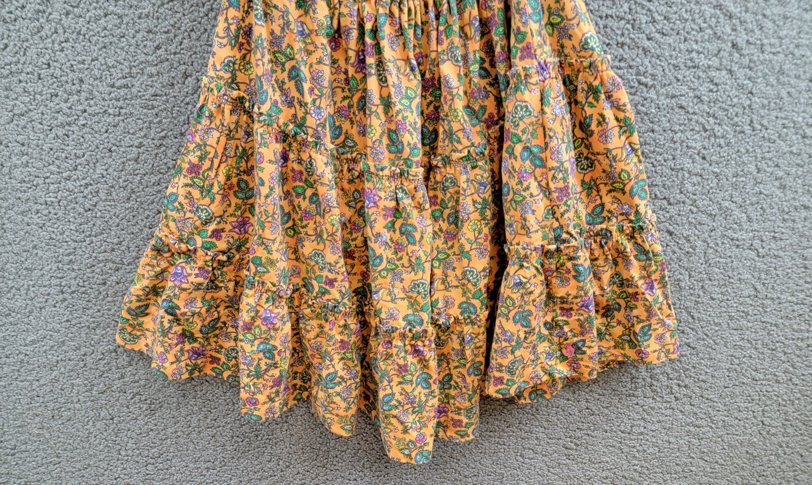 Polo Ralph Lauren Floral Ruffled Jersey Dress Big Girls XL 16 Tropical Woodblock - Picture 11 of 15
