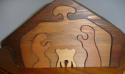 Nativity Set Wooden Puzzle 5 piece Christmas Decoration
