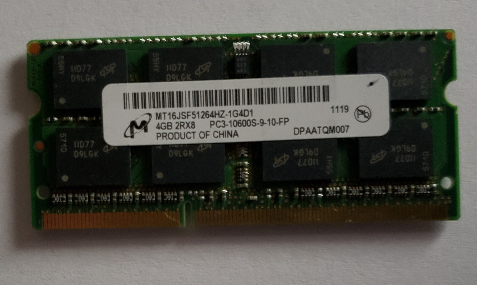 Lot of 9 Samsung Kingston Hynix Micron DDR3 Memory for Laptops