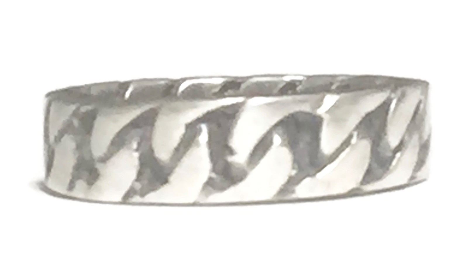 Vintage Chain Band Sterling Silver Southwest Ring BoHo Size 5.5  Women Biker