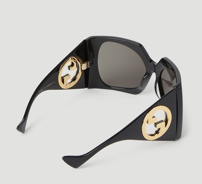 Pre-owned Gucci Gg1255s-001-64 Black Sunglasses In Gray