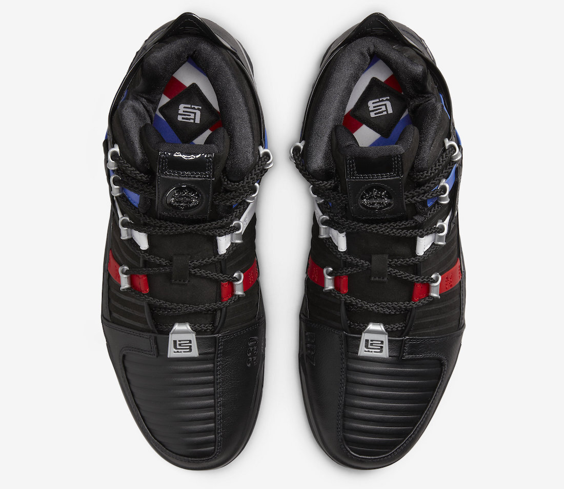 

Мужские кроссовки Nike LeBron James III 3 QS The Shop черные красные серебряные синие DO9354-001 размер 10, Черный, Nike LeBron 3