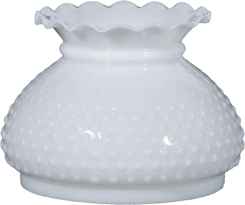 7 Inch White Cased Glass Hobnail Student Shade