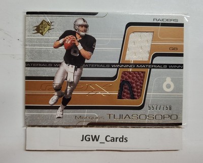 2001 SPx Marques Tuiasosopo RC #WM-MT Rookie Patch #'d 557/750 Oakland Raiders 