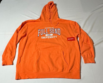 Full Send University Orange Hoodie Nelk Boys Size XXL NWT