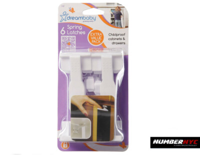 Dreambaby 6 Spring Latches XTRA VALUE PACK Great for Childproof Cabinets Drawers