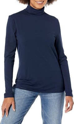 Amazon Essentials Women's Classic-Fit Long-Sleeve Turtleneck Sweater NAVY MEDIUM