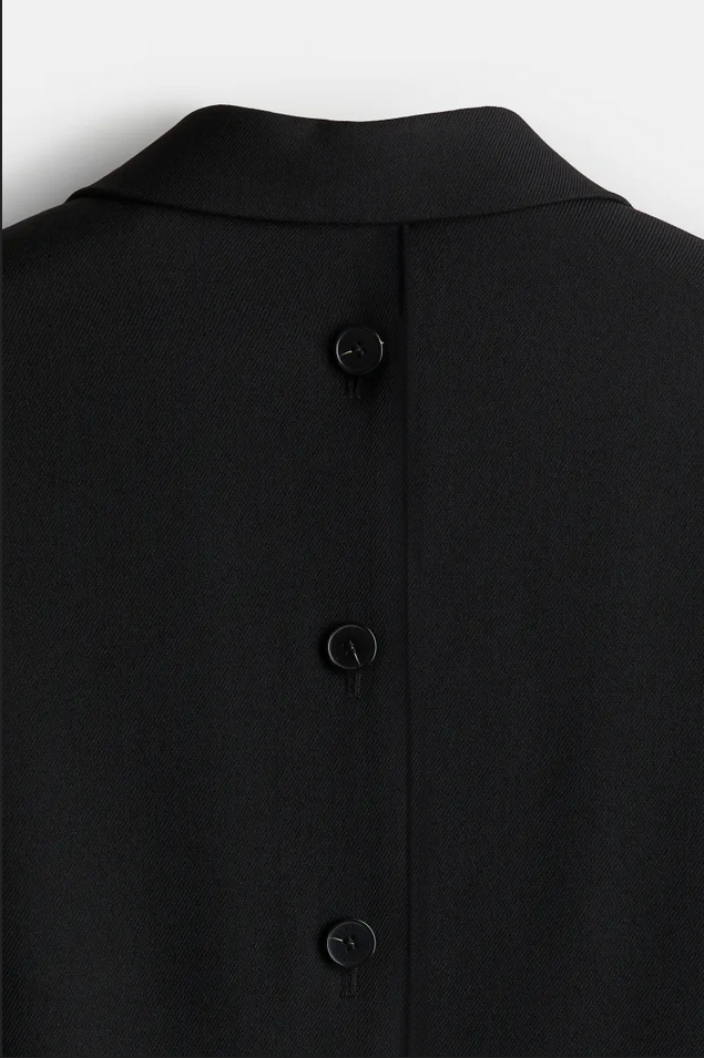 Pre-owned H&m Rokh Button-detail Wool Blazer For Men (black) Fast Ship