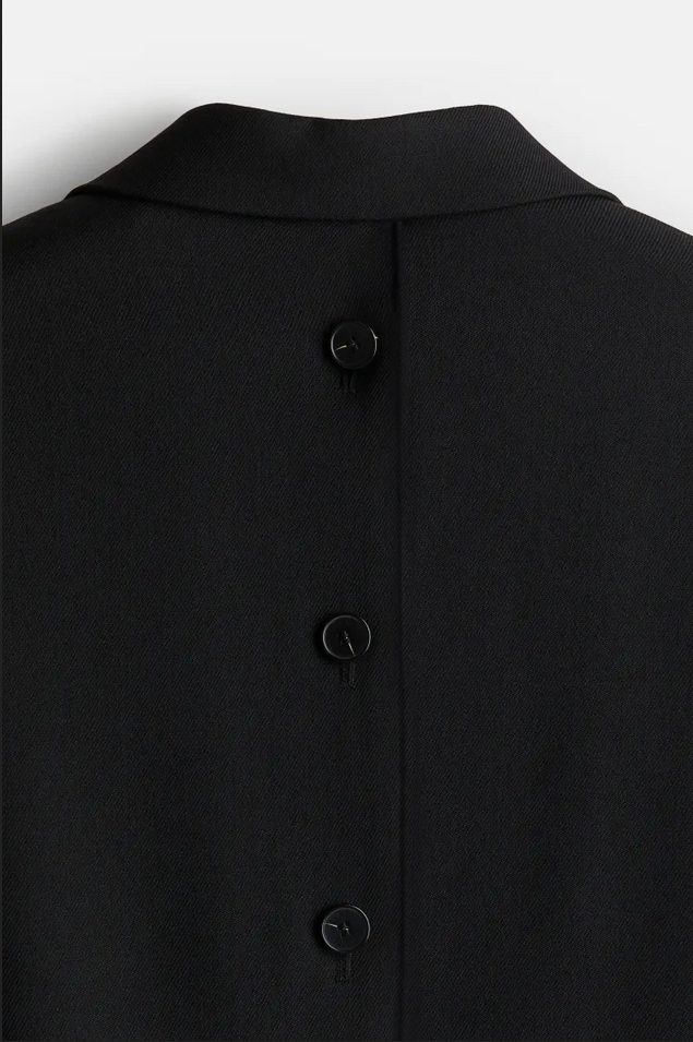 Pre-owned H&m Rokh Button-detail Wool Blazer For Men (black)