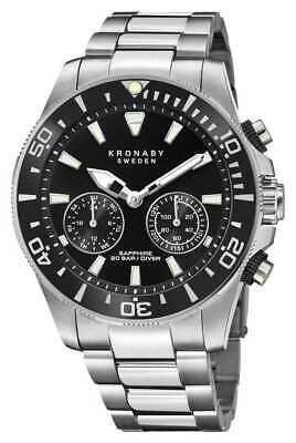 Pre-owned Kronaby Diver Collection | Bluetooth | Black Dial | Stainless Steel S3778/2