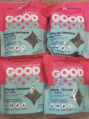 4 GoodGood Allergy + Immune Dog Supplements 90 Chews Seasonal Allergies BB 2/24