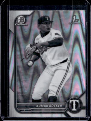 2022 Bowman Chrome Kumar Rocker B&W Raywave Refractor 1st Prospect #BDC164