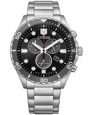 Pre-owned Citizen At2568-82e Mens Watch Eco-drive Chronograph 43mm 10atm