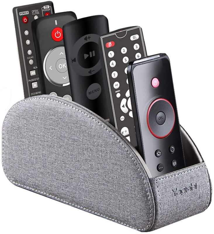 TV Remote Control Holder with 5 Compartments,Pu Leather Remo