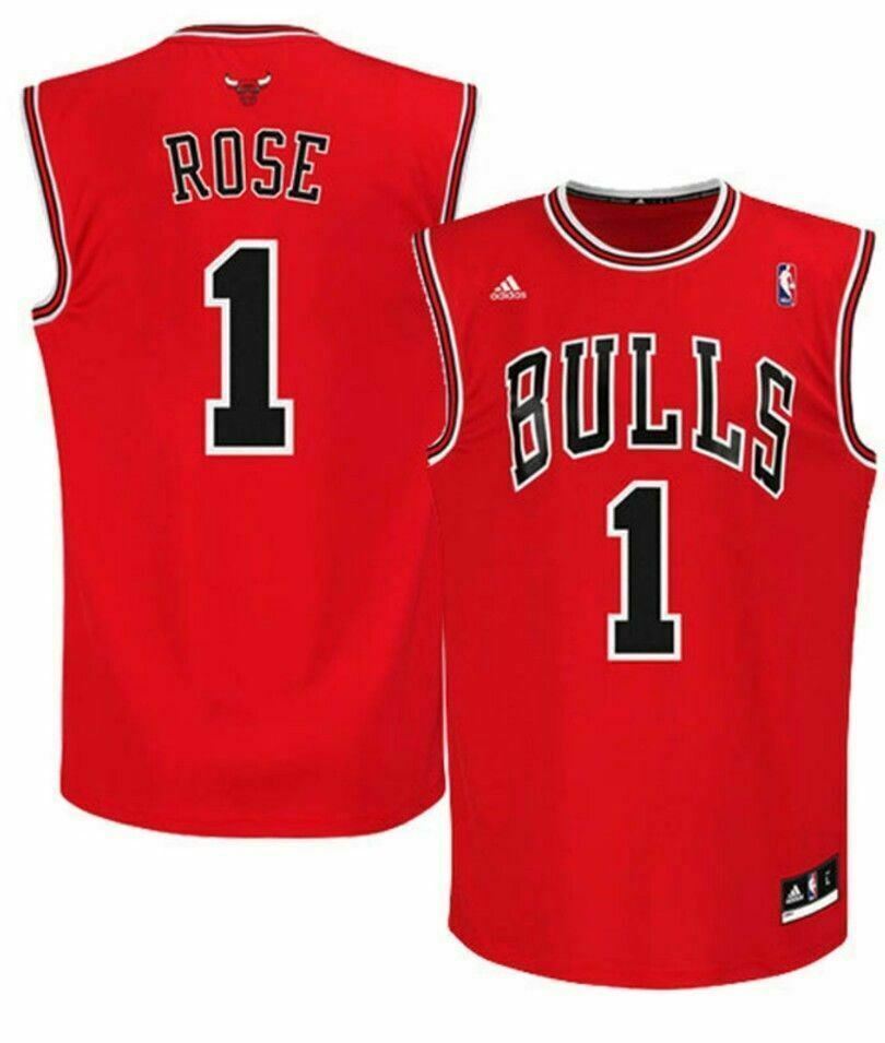 1 Derrick Rose NBA RED Jersey Chicago Bulls Authentic Vintage