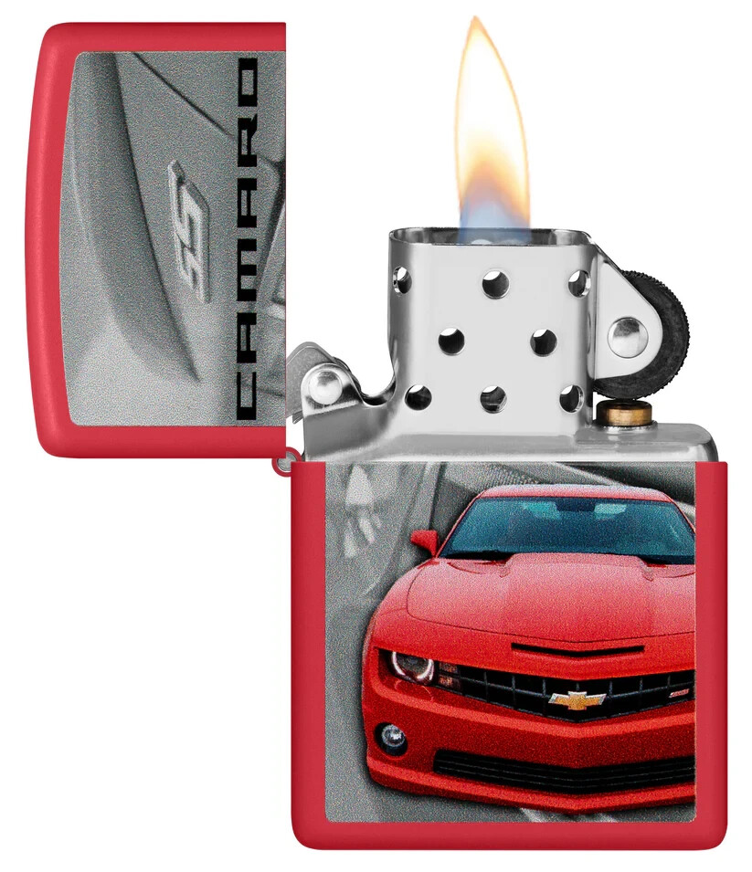 Zippo 46304, Chevrolet Camaro SS Design, Red Matte Finish Lighter, NEW