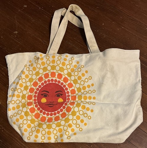 VTG Bath & Body Works Canvas Tote Bag Sun Face Shine Burst