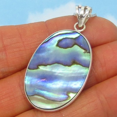 Abalone Necklace .925 Sterling Silver 240825-C