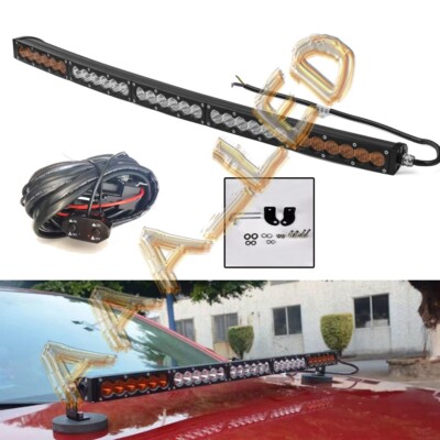 56 inch LED Light Bar Dual Color Spot Flood Combo Work UTE Truck SUV ATV Roof 58