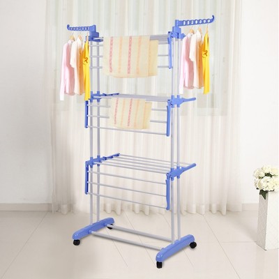 Laundry Clothes Storage Drying Rack Portable Folding Dryer Hanger Heavy...