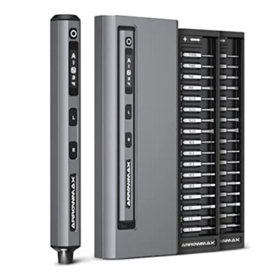 AM ARROWMAX SES Multifunctional Screwdriver 34 Magnetic Precision Bits Alum Case