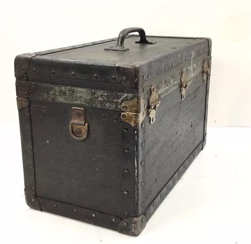 Vtg Tesco Test Kit Industrial Toolbox Luggage Steam Suitcase Train Trunk Box 18