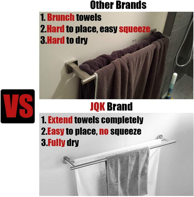 JQK Double Bath Towel Bar, Oil Rubbed Bronze 30 Inch 304 Stainless Steel Thicken