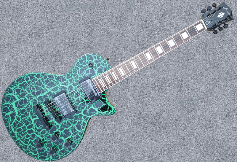 Firefly FFSP Electric Guitar Green Crackle LP Style Mahogany Body