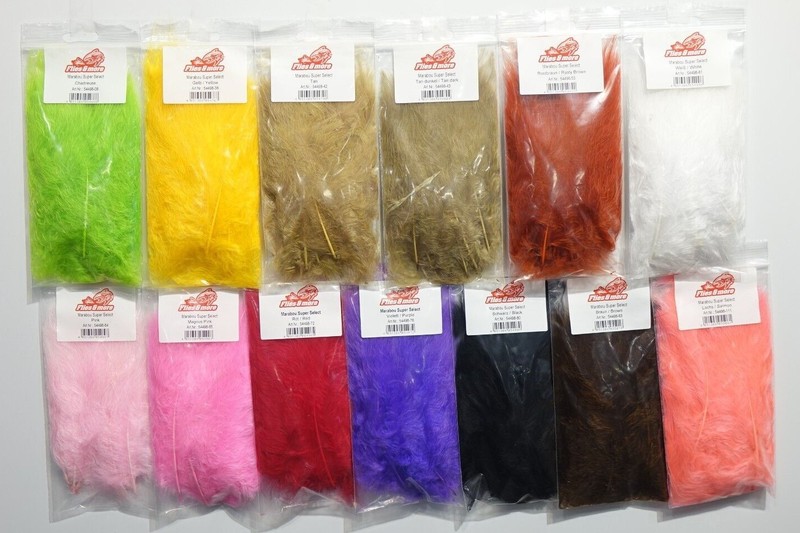 Marabou Super Select 20 Federn 15 Farben Flies&More Turkey Marabou Super Select