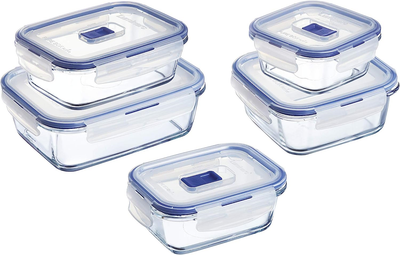 Luminarc Pure Box Active Food Storage Set, 10 Piece, Clear