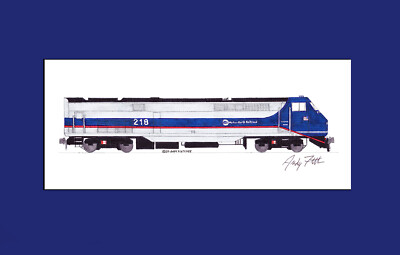 MTA Metro-North P32ACDM #218 11''x17'' Matted Print by Andy Fletcher signed