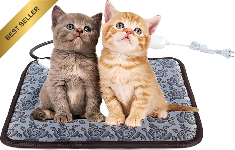 Pet Heating Pad with 3 Adjustable Temperature, Dog Cat Heating Pad with Chew Res