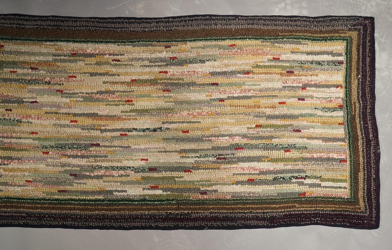 19/20thc Hooked Rug Runner Marcy Carsey American Folk Art collection 14 feet