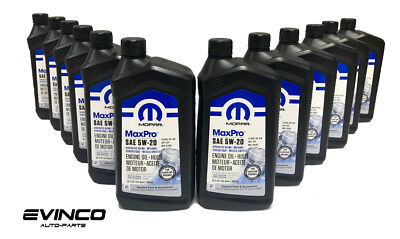 Mopar MaxPro 5W20 Sae Motor Oil For Jeep Dodge Chrysler Ram Case Of 12 Quarts