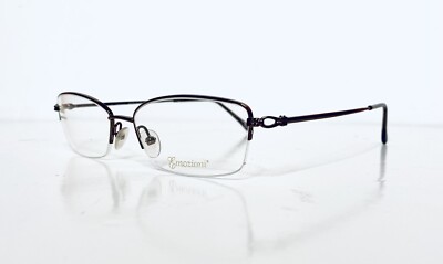 New Safilo Brown Metal Half Rim Rectangular Oval Glasses W Flex Temple 54 17 135