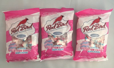 Red Bird Cotton Candy Soft Puffs ORIGINAL 4 oz x3 Gluten Free Fat Free MINTS